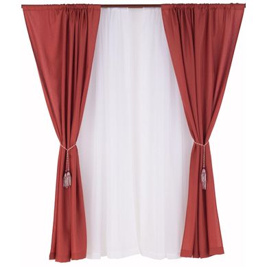 Cortina de Tela y Velo 145x220cm Terracota