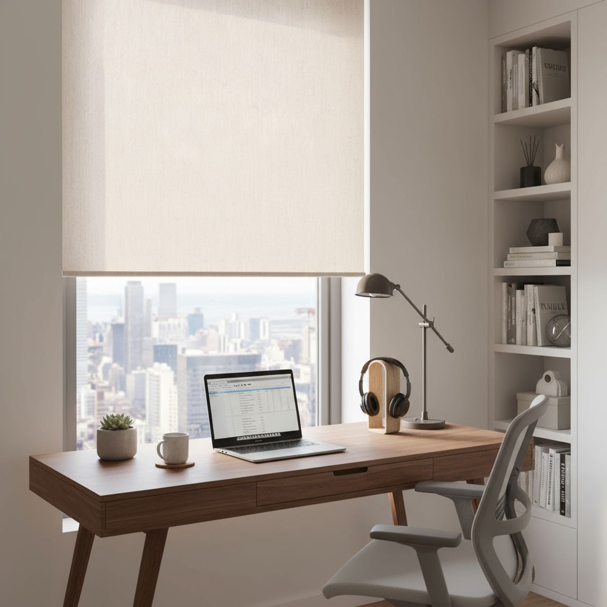 JUST HOME COLLECTION - Cortina Roller Black Out 120x250cm Textura Beige