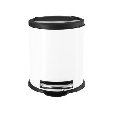 Papelera de Metal con Pedal Lunar 5 Litros Blanca