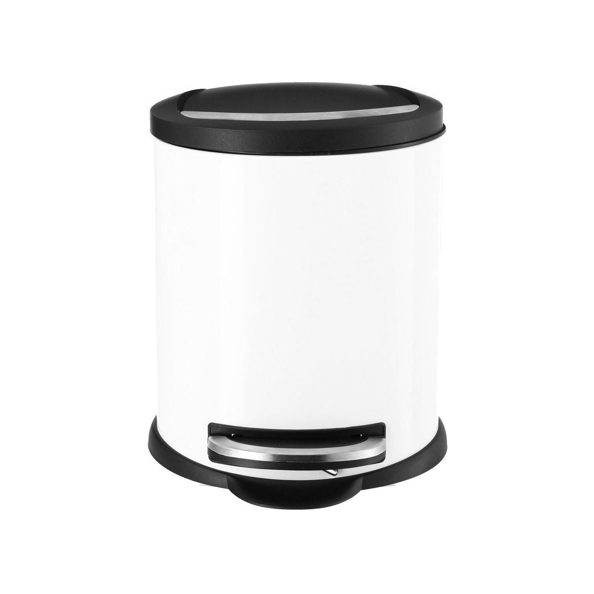 JUST HOME COLLECTION - Papelera de Metal con Pedal Blanca Lunar 5L