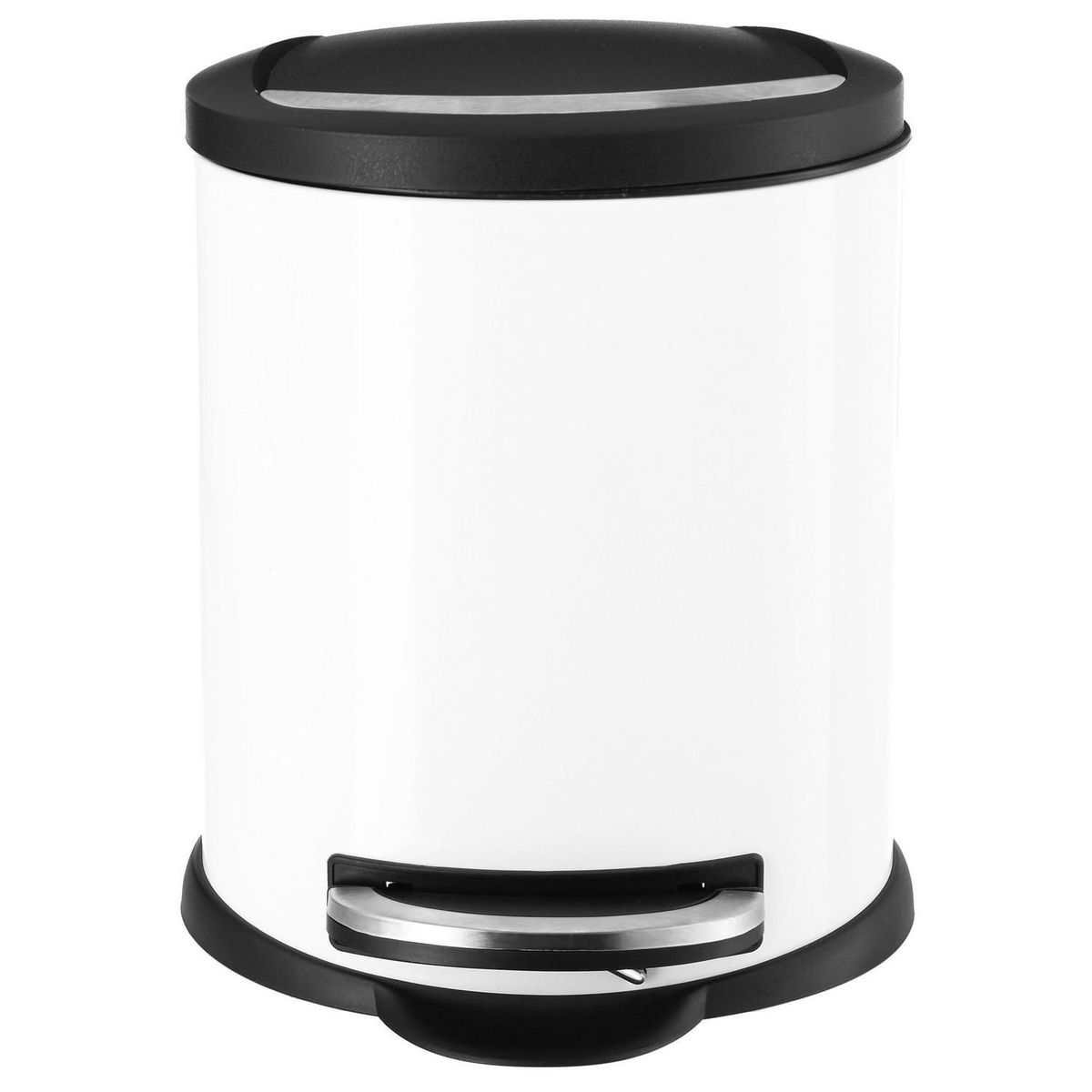 JUST HOME COLLECTION - Papelera de Metal con Pedal Lunar 12 Litros Blanca