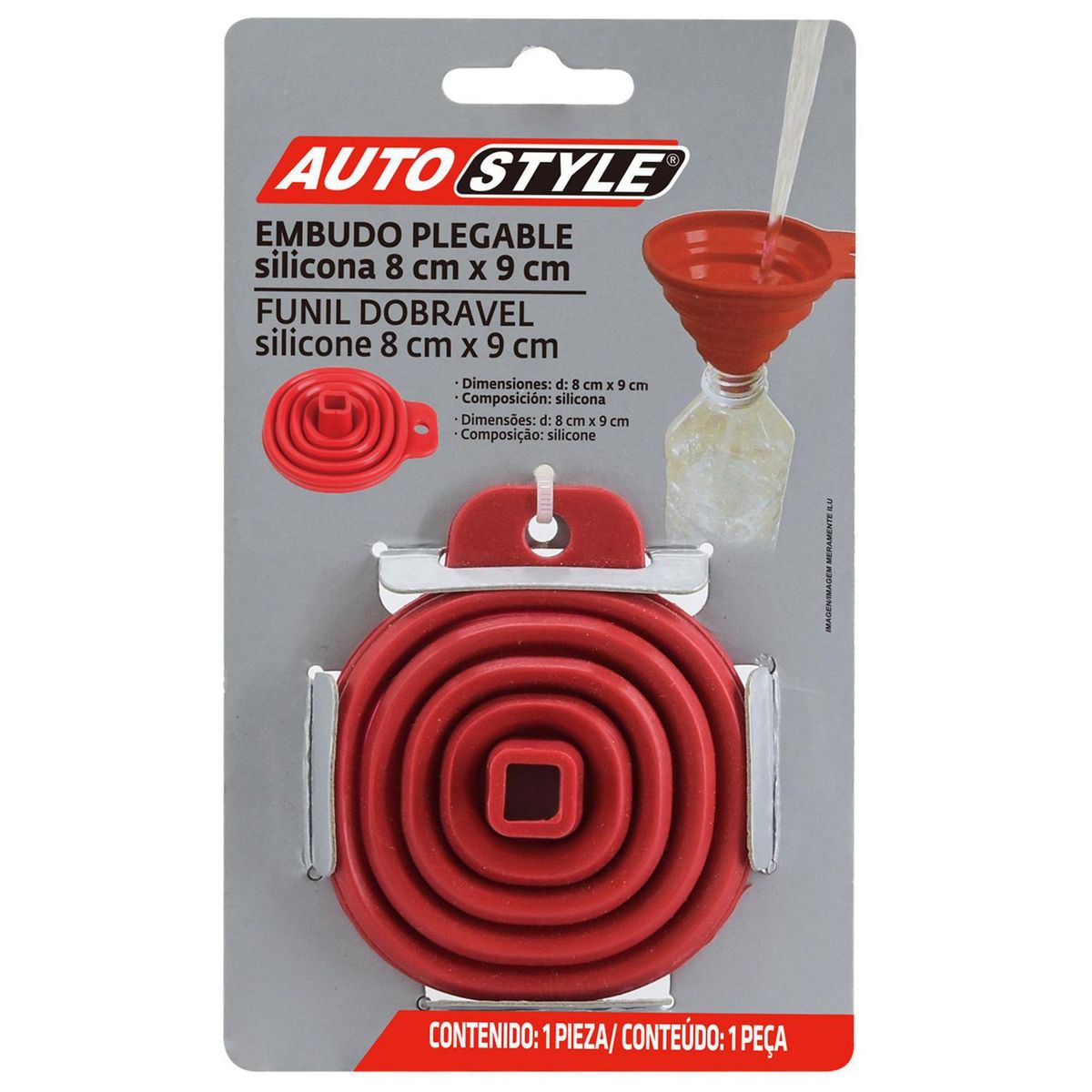 AUTOSTYLE - Embudo Plegable Silicon 8x9cm