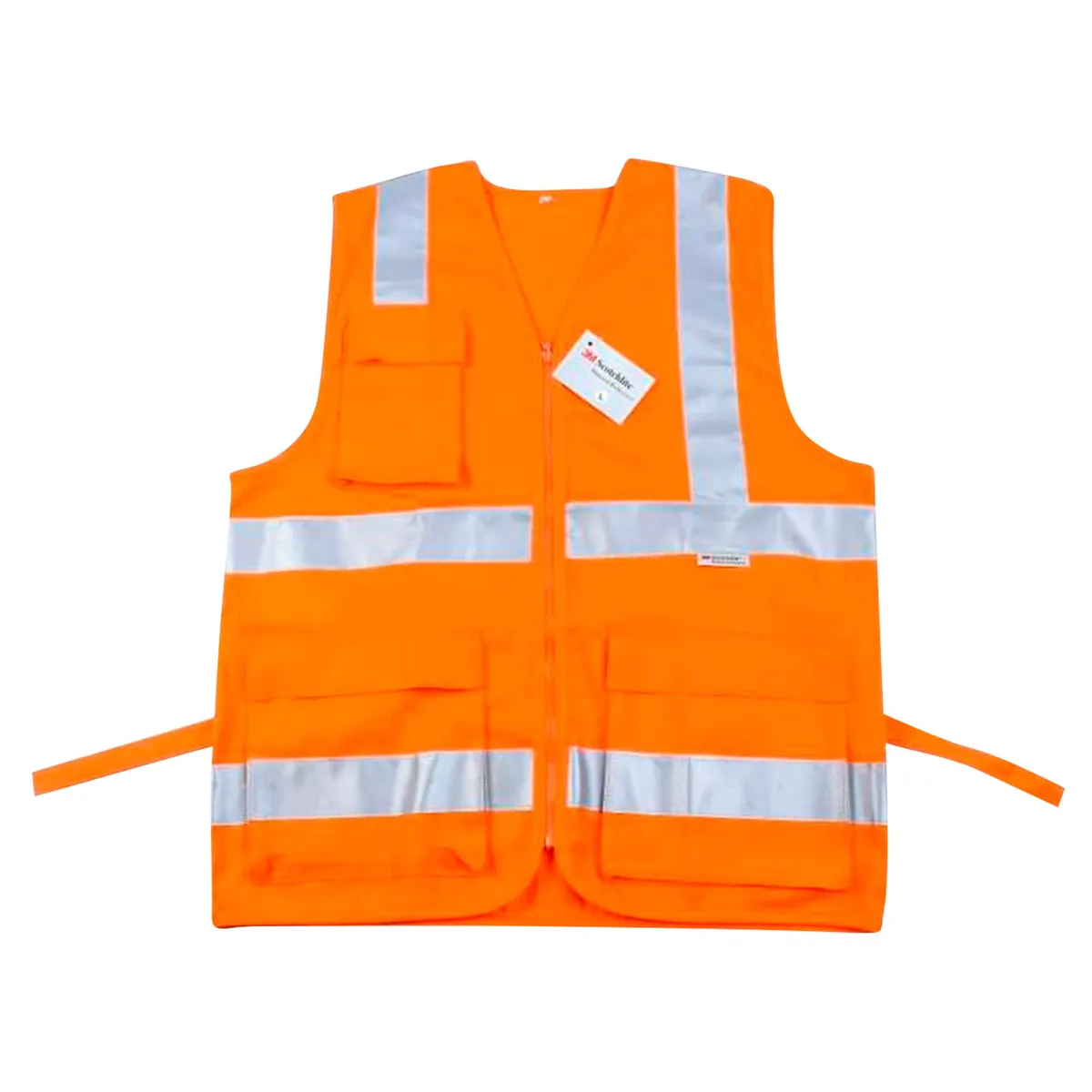 GENERICO - Chaleco Reflectivo Naranja con Cinta Talla XL