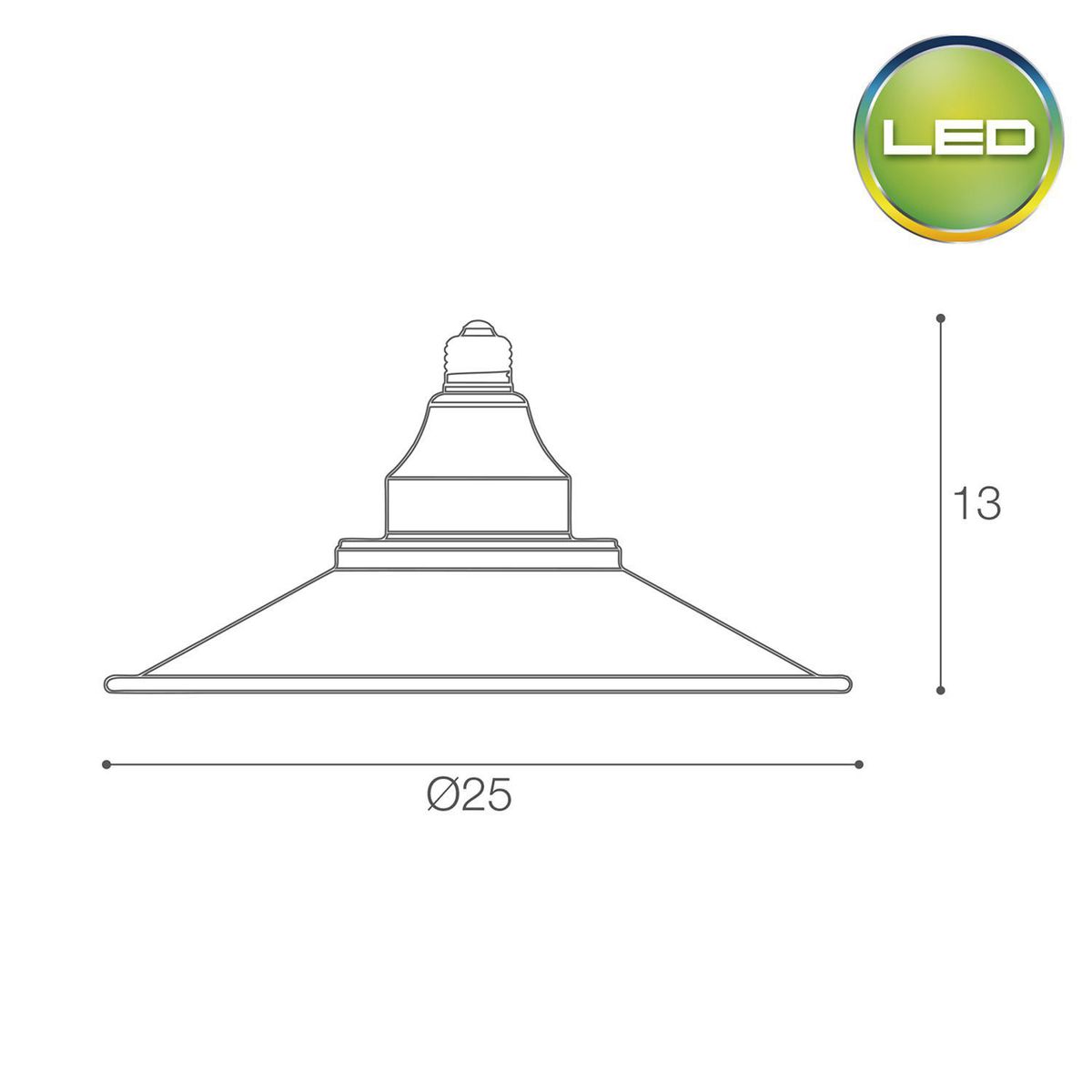 LIGHTECH - Foco UFO E27 25W Blanco Luz Cálida