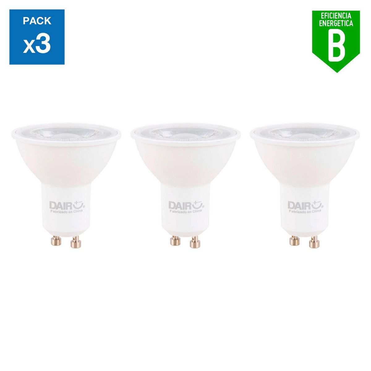 DAIRU - Pack x3 Focos LED Dicroicos 4W Gu10 Luz Amarilla