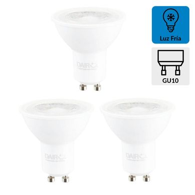 Pack x3 Focos LED Dicroicos 4W Gu10 Luz Blanca