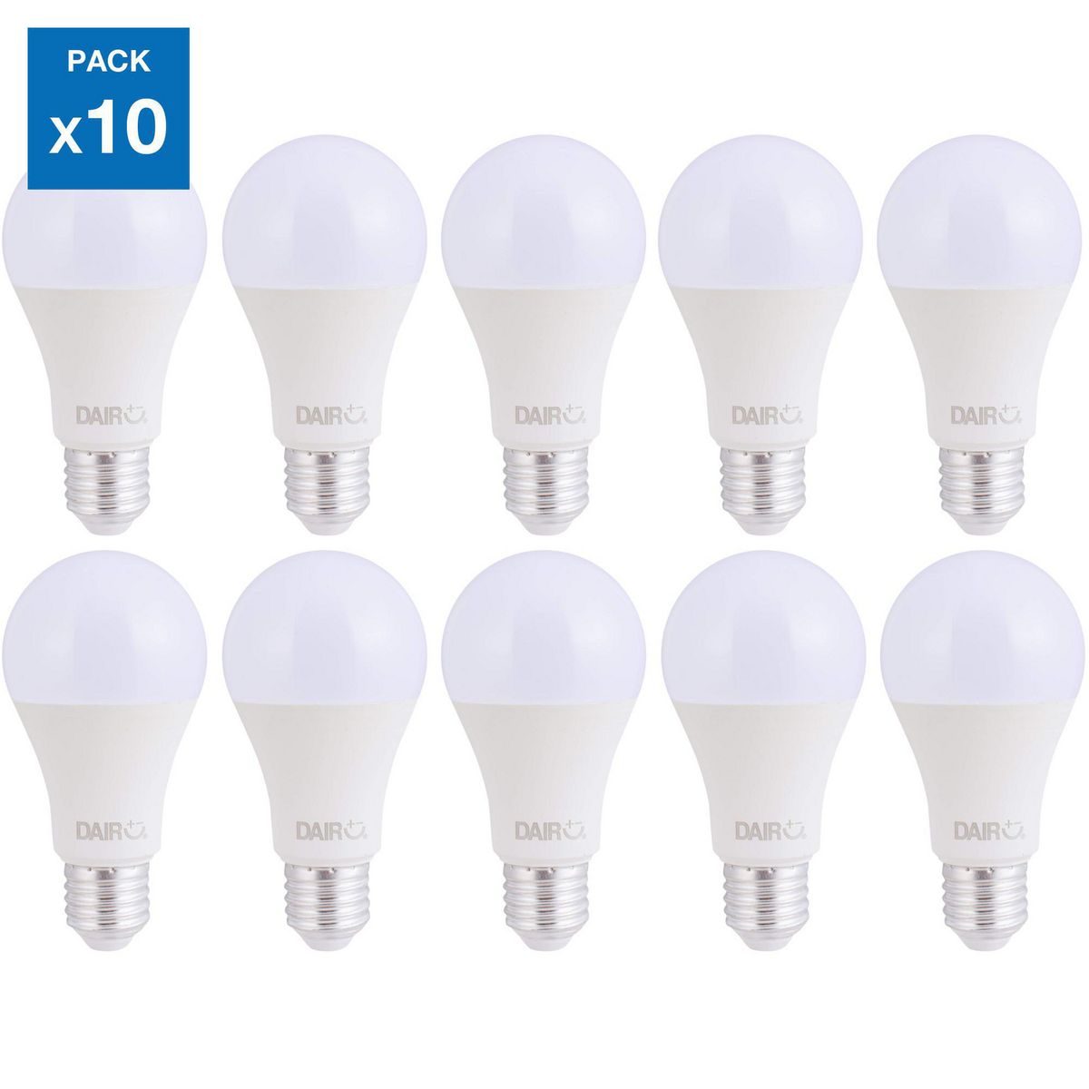 DAIRU - Pack x10 Focos LED E27 10.5W Luz Cálida
