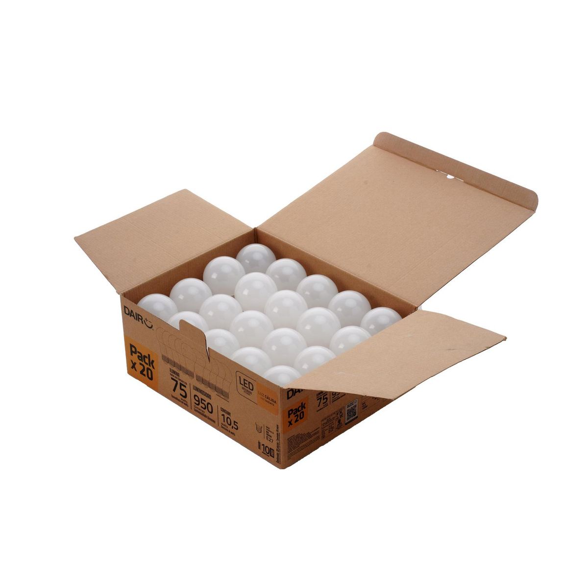 DAIRU - Pack x20 Focos LED E27 10.5W Luz Cálida