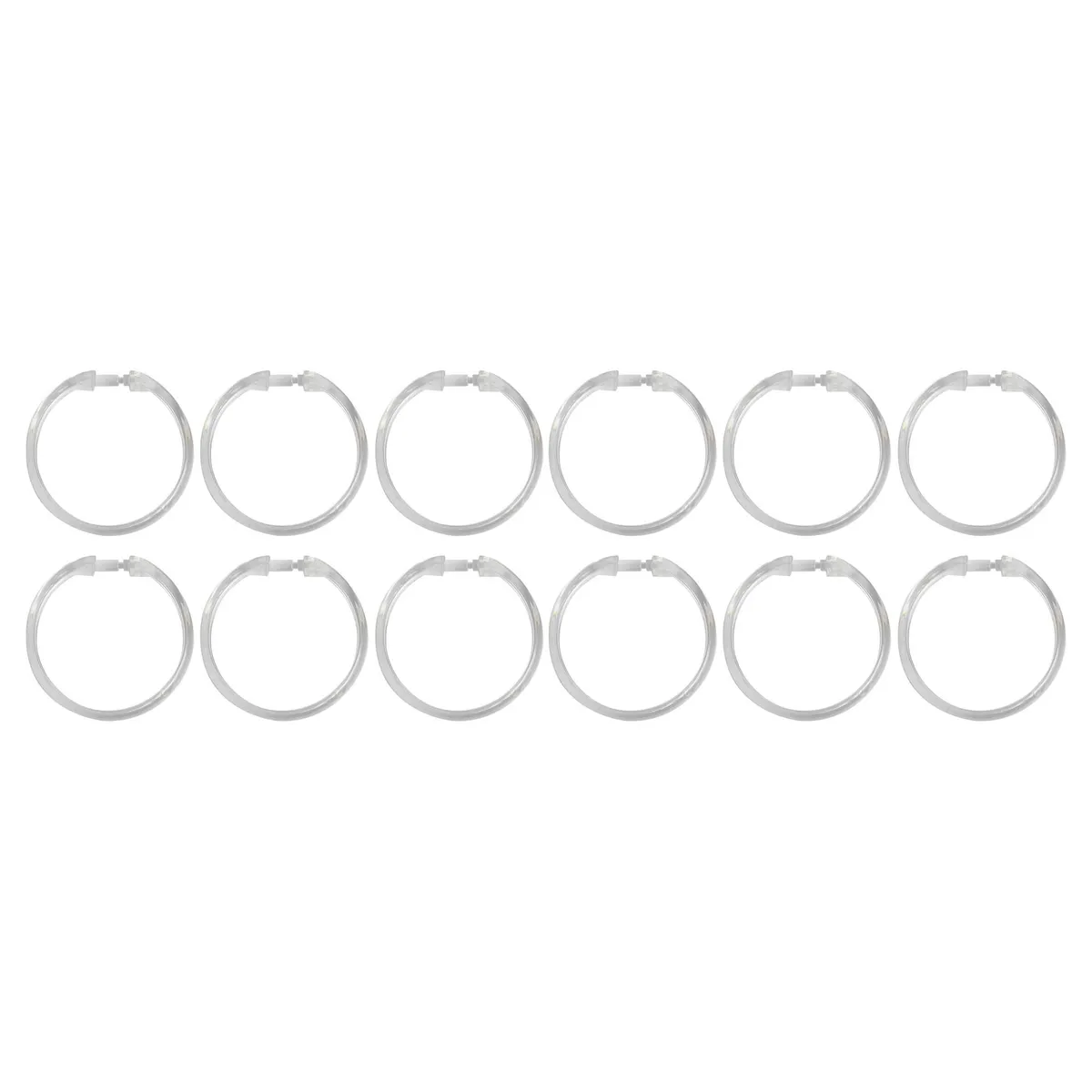 CASA BONITA - Set de 12 Ganchos Transparentes para Cortinas de Baño