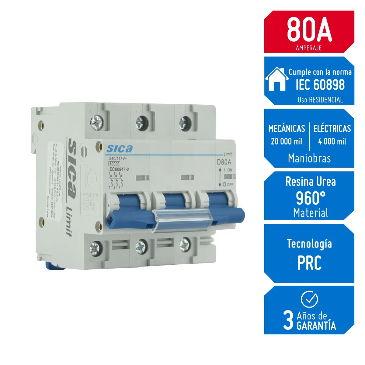 SICA - Interruptor Termomagnético 3x80A