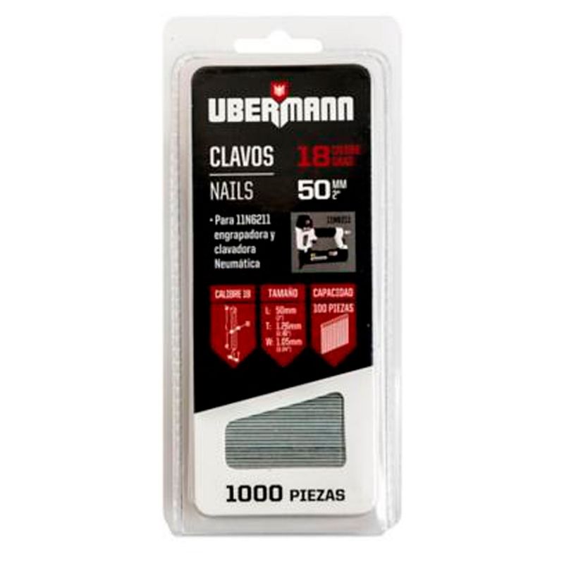 UBERMANN - Clavos Acero 50mm Cal18 1000 Pzs Ubermann