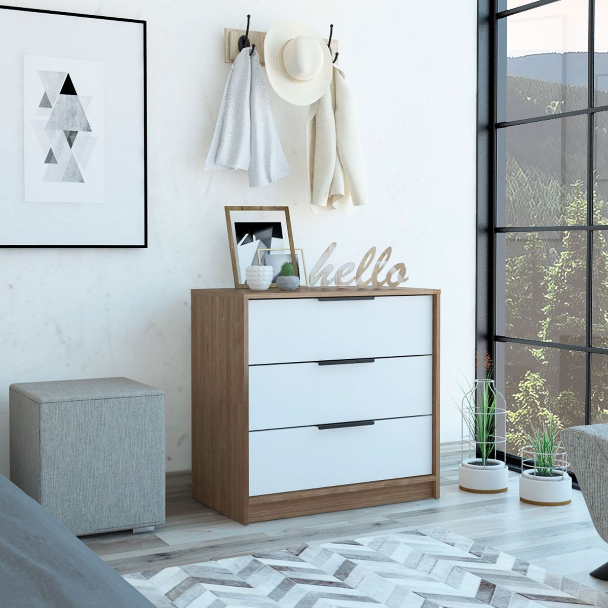 TUHOME - Cómoda 3 Cajones Kaia