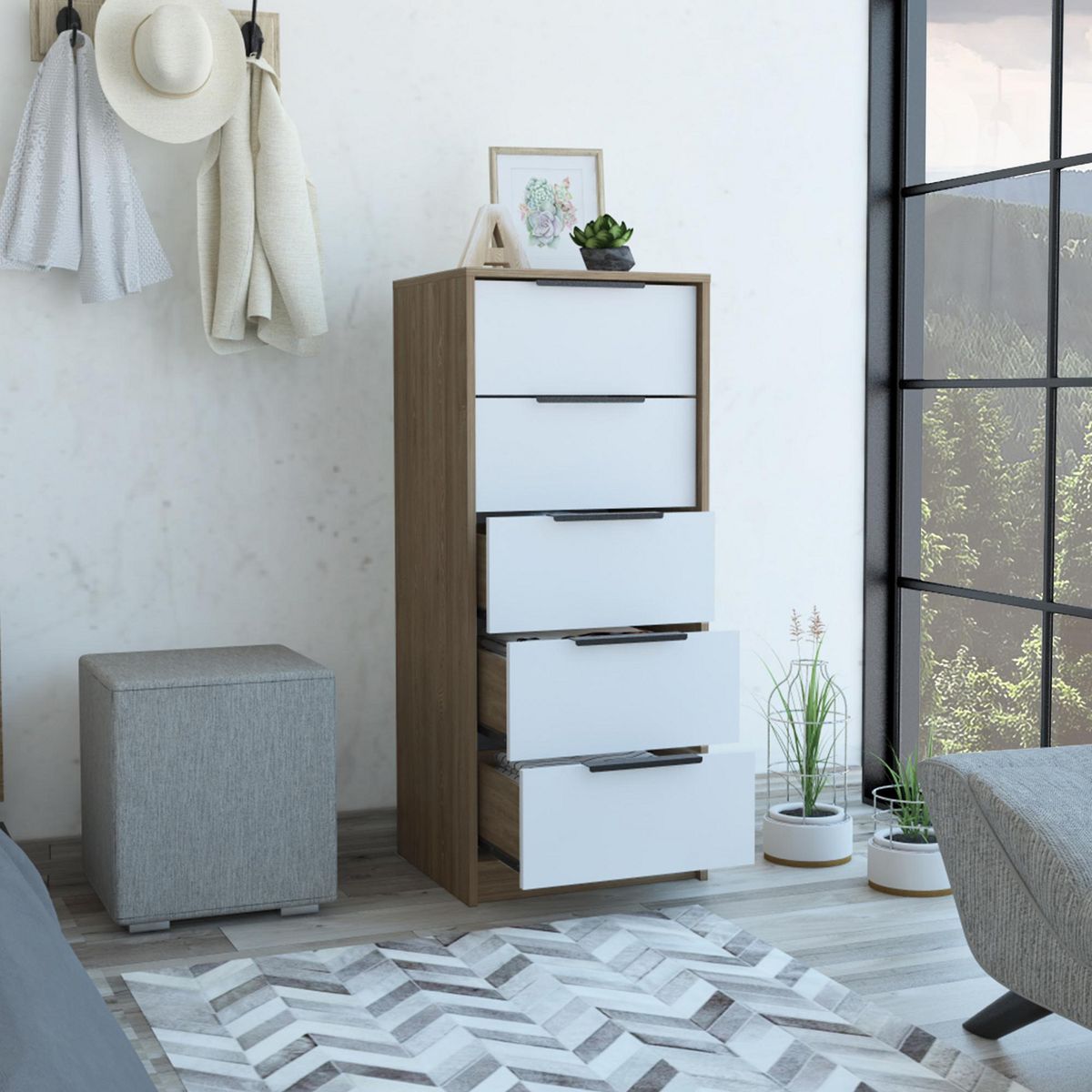 TUHOME - Cómoda 5 Cajones Kaia