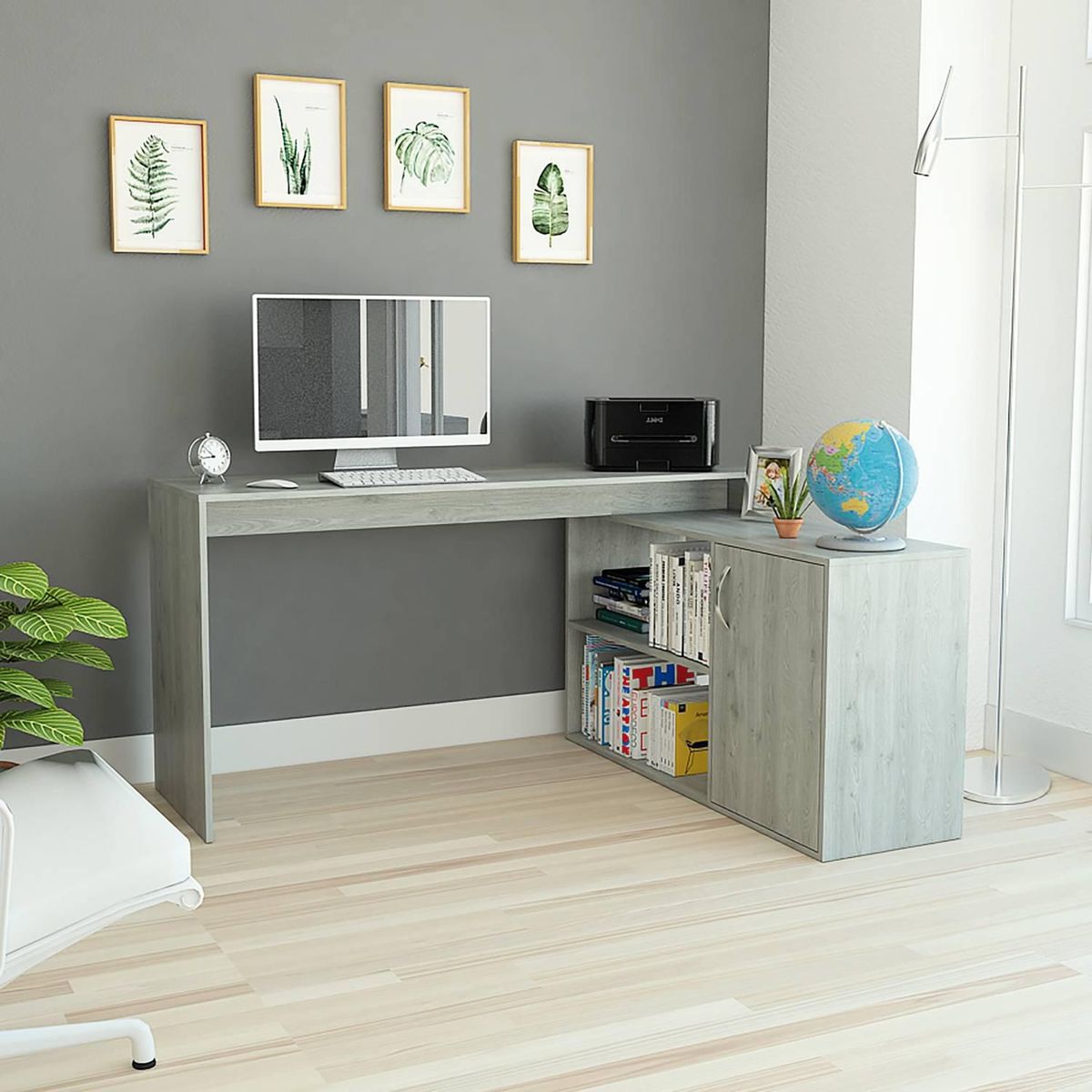 TUHOME - Escritorio en L Wengue Melamina Office 8