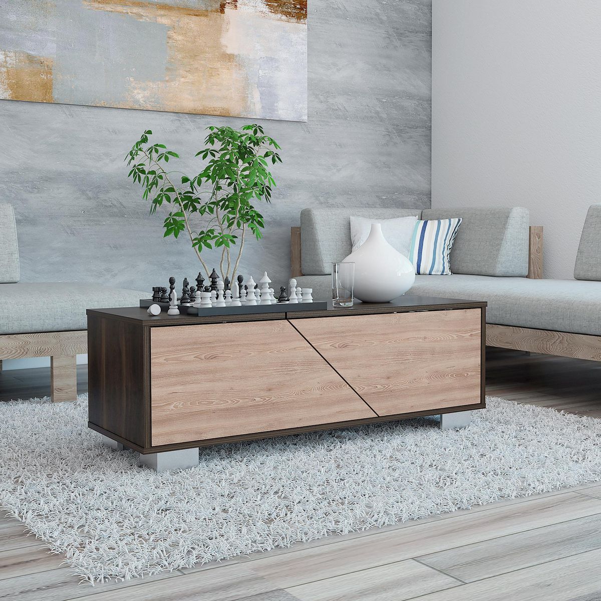 TUHOME - Mesa de Centro Fraktal Habano/Miel