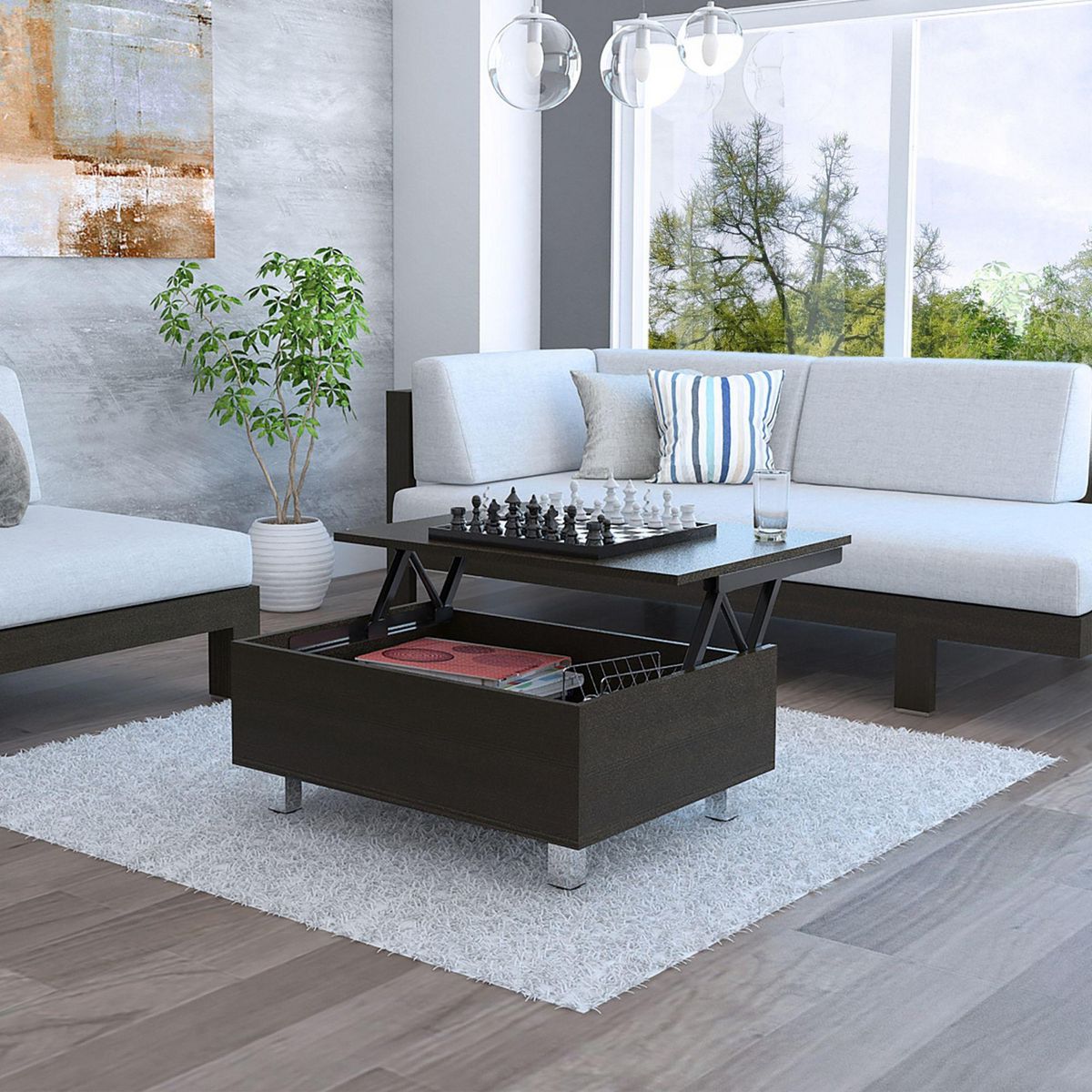 TUHOME - Mesa de Centro con Almacenamiento Gambia