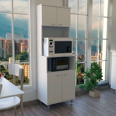 Mueble Microondas Kitchen 4 Puertas Blanco
