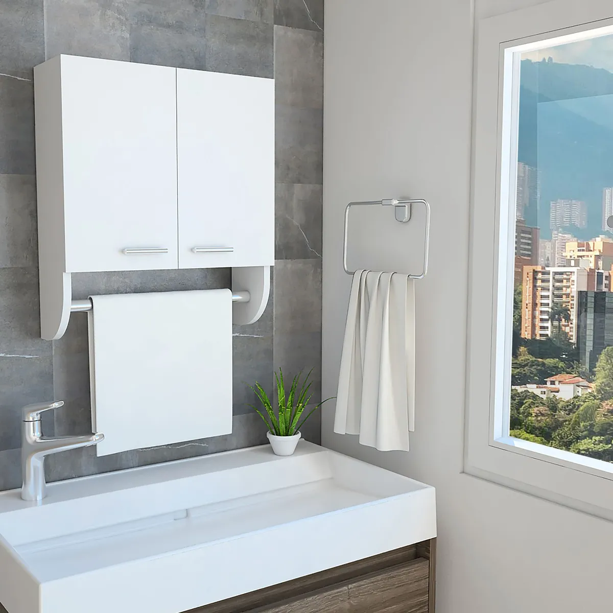 TUHOME - Botiquín para Baño Melamina 45x50x14,5cm.