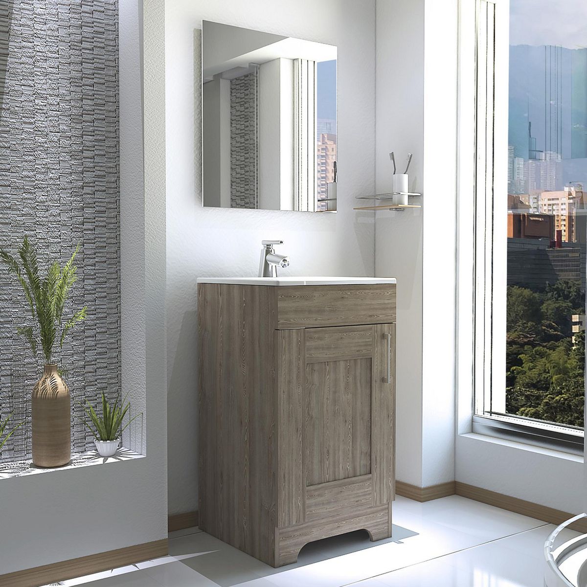 TUHOME - Mueble de Baño Vanitorio Barcelona Miel