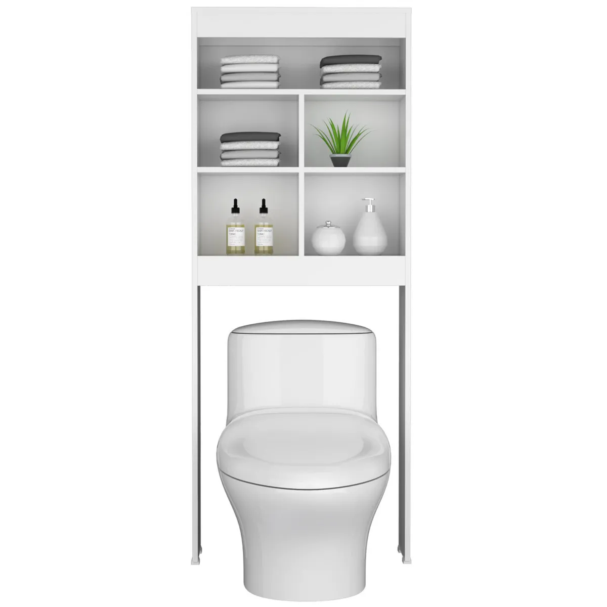 TUHOME - Mueble de Baño Organizador sobre Inodoro Bath20 Blanco