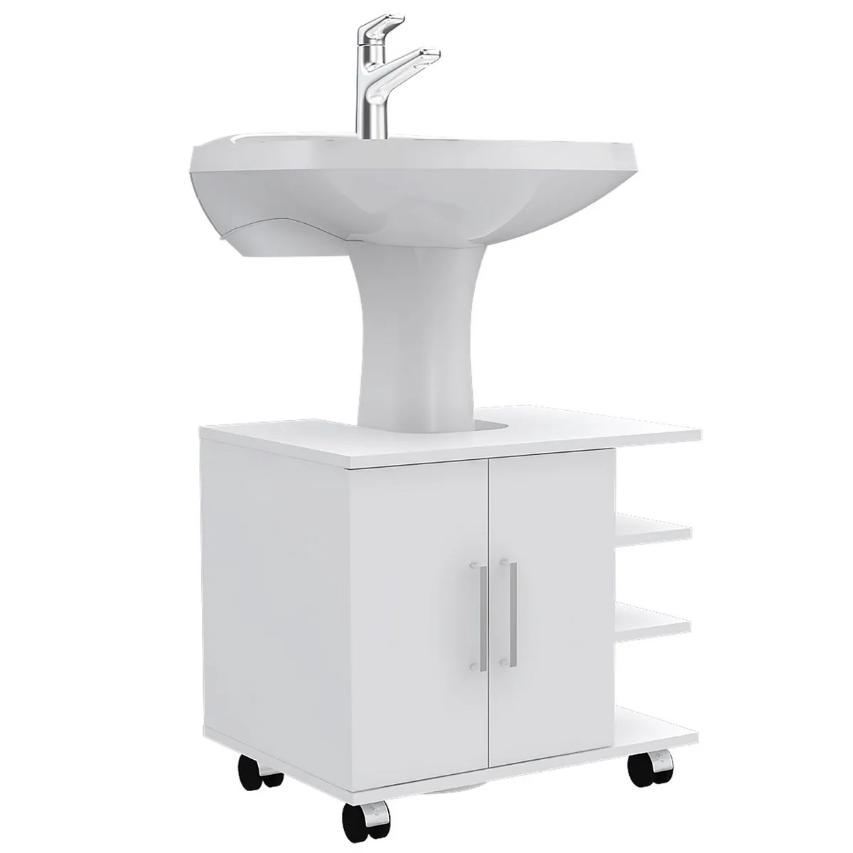 TUHOME - Mueble de Baño Organizador Lavamanos Bath55 Blanco