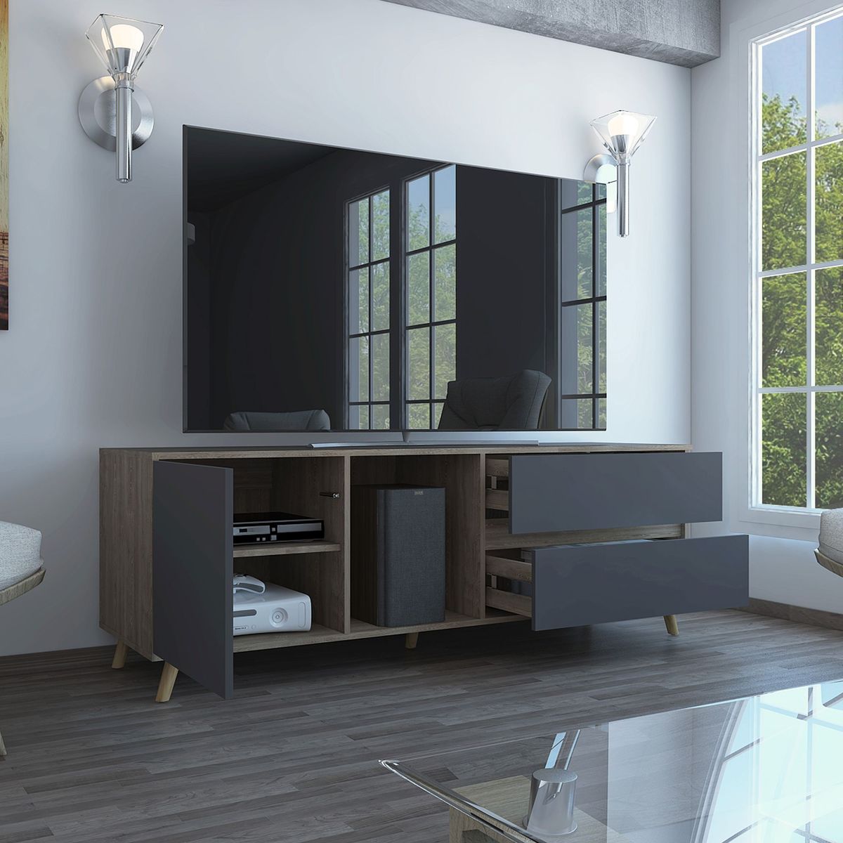 TUHOME - Mesa de TV 60'' Salem