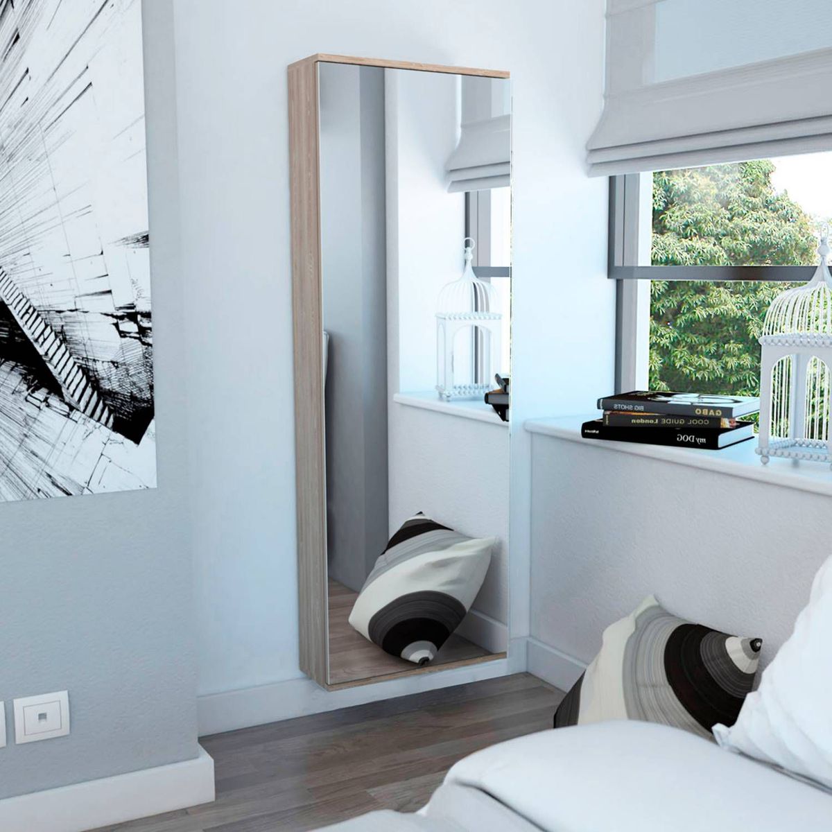 TUHOME - Zapatera Leto Con Espejo Miel