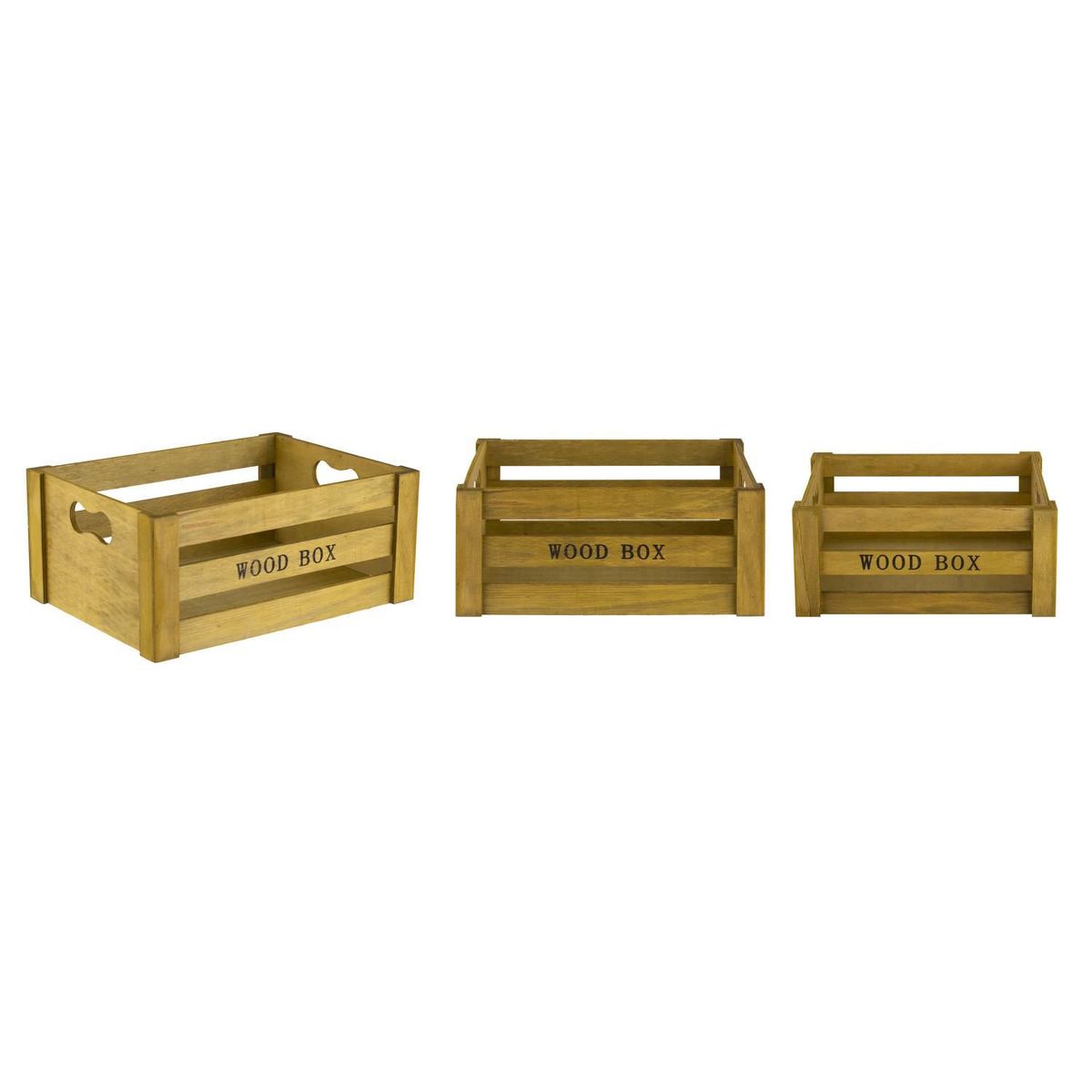 JUST HOME COLLECTION - Set 3 Cajas Decorativas Wood Natural