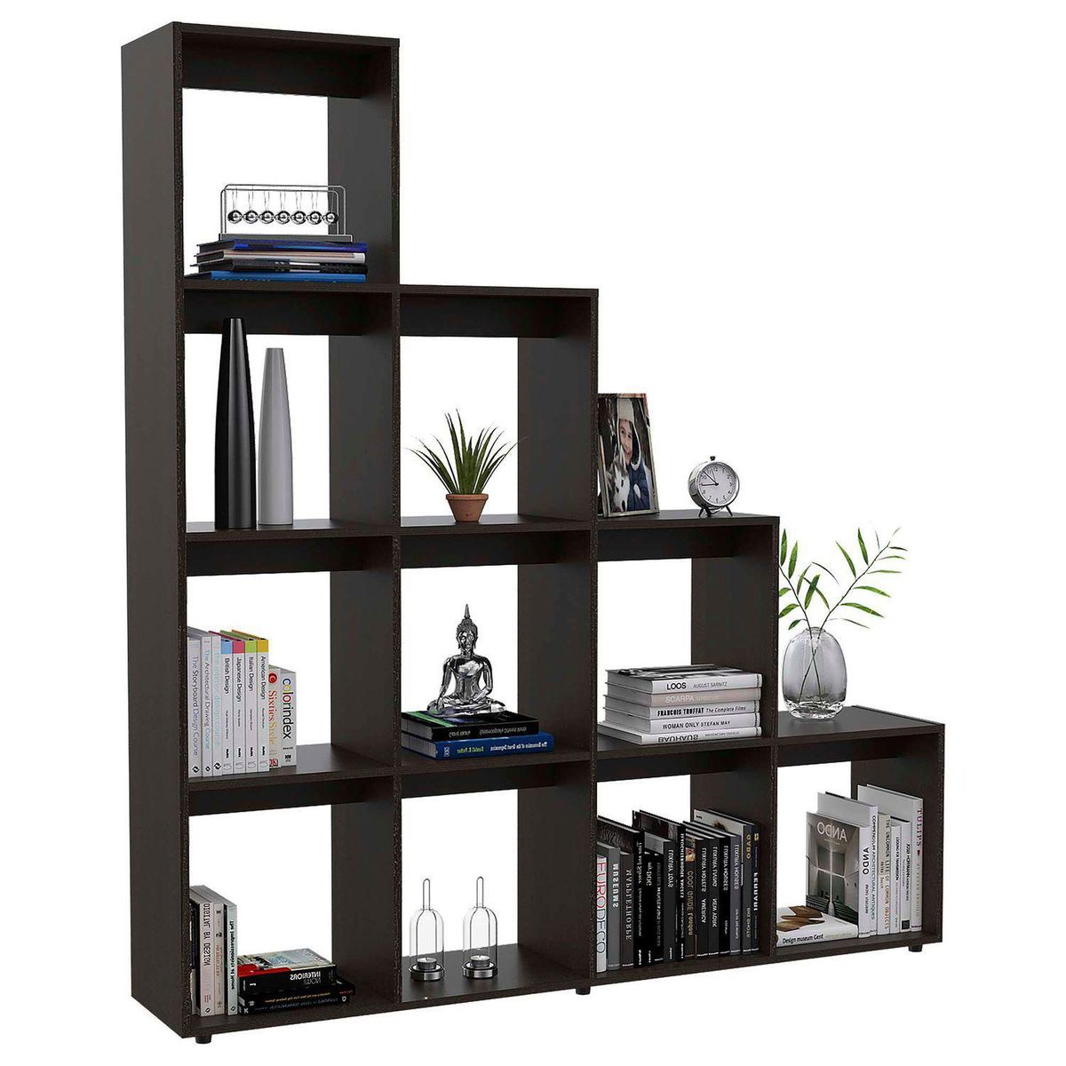 TUHOME - Rack Con Biblioteca Y Arrimo Central Beige