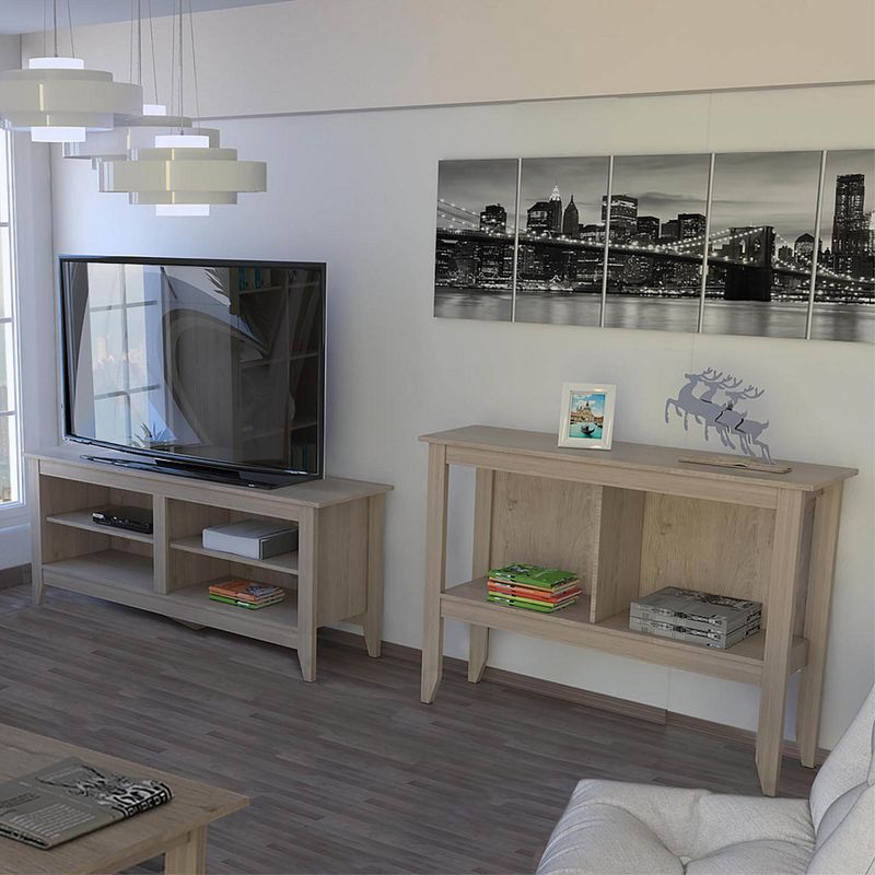 TUHOME - Combo Mesa de TV 65'' Essential + Mueble Auxiliar Rovere