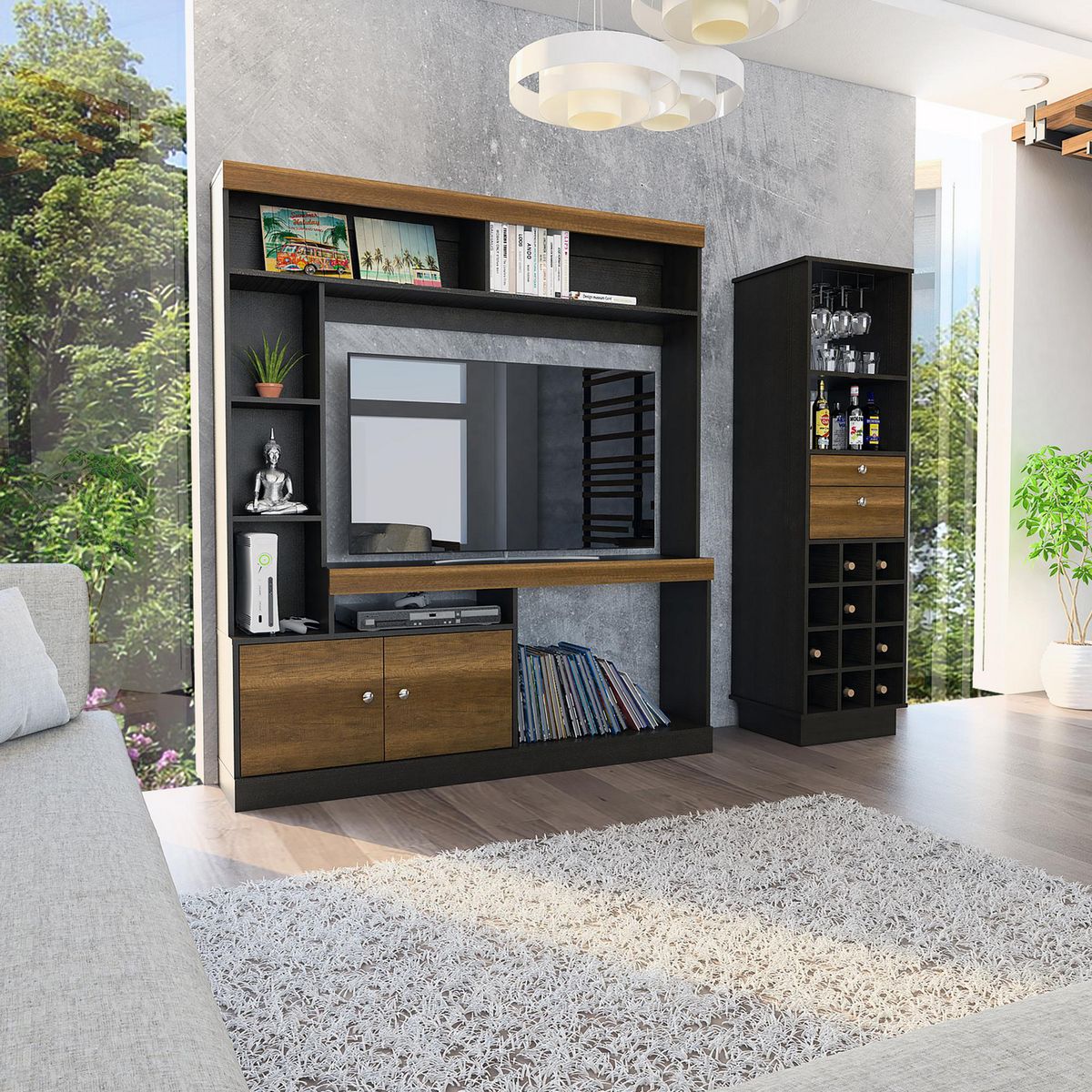 TUHOME - Combo Centro de Entretenimieno TV 52" + Bar Cava Classic