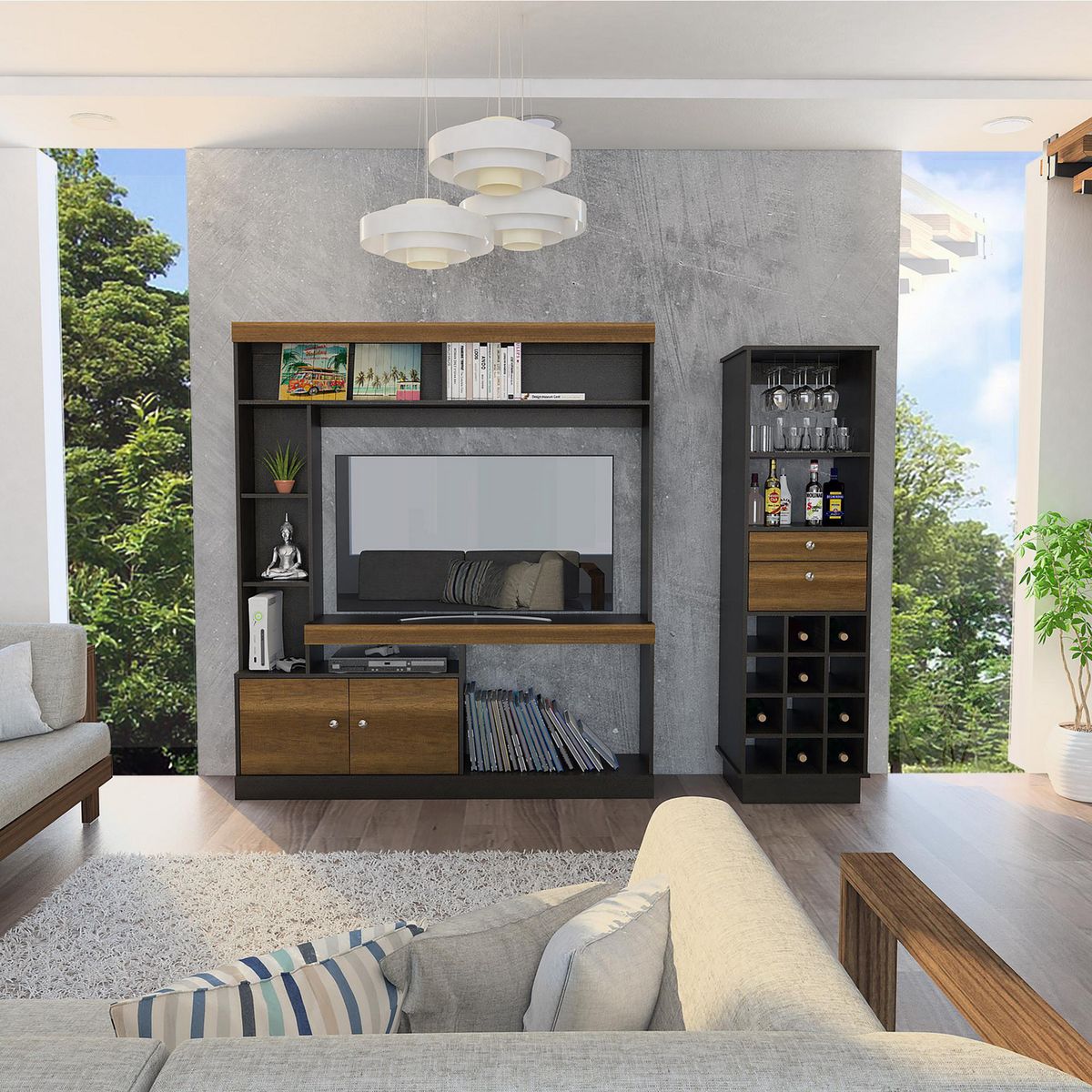 TUHOME - Combo Centro de Entretenimieno TV 52" + Bar Cava Classic