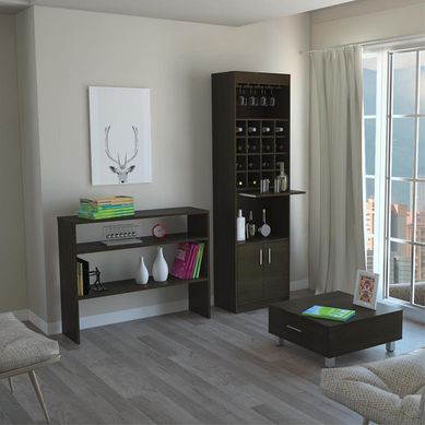 Combo Bar Kava Negro + Mueble Auxiliar + Mesa de Centro