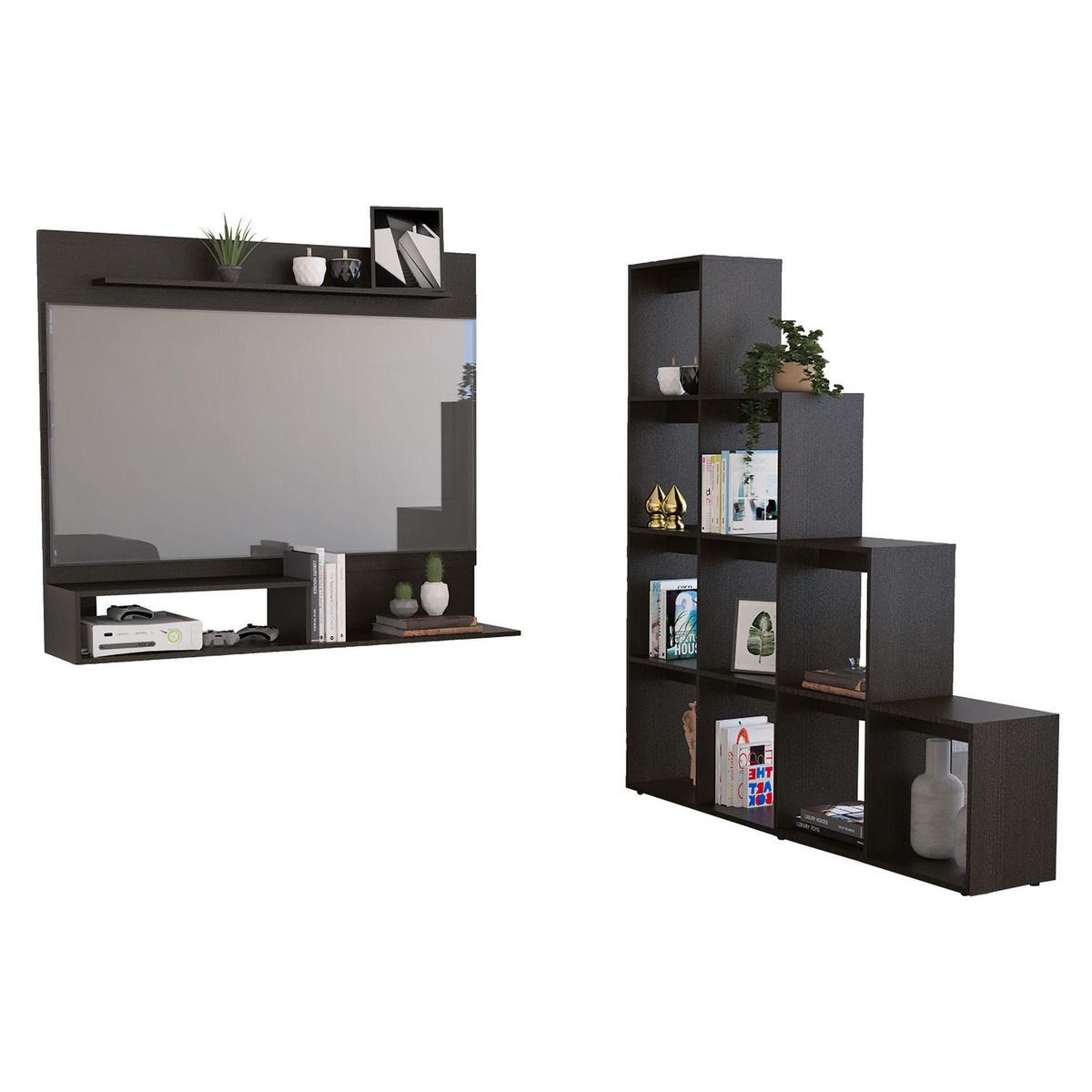 TUHOME - Combo Panel de TV 55" + Biblioteca Librero Beijing