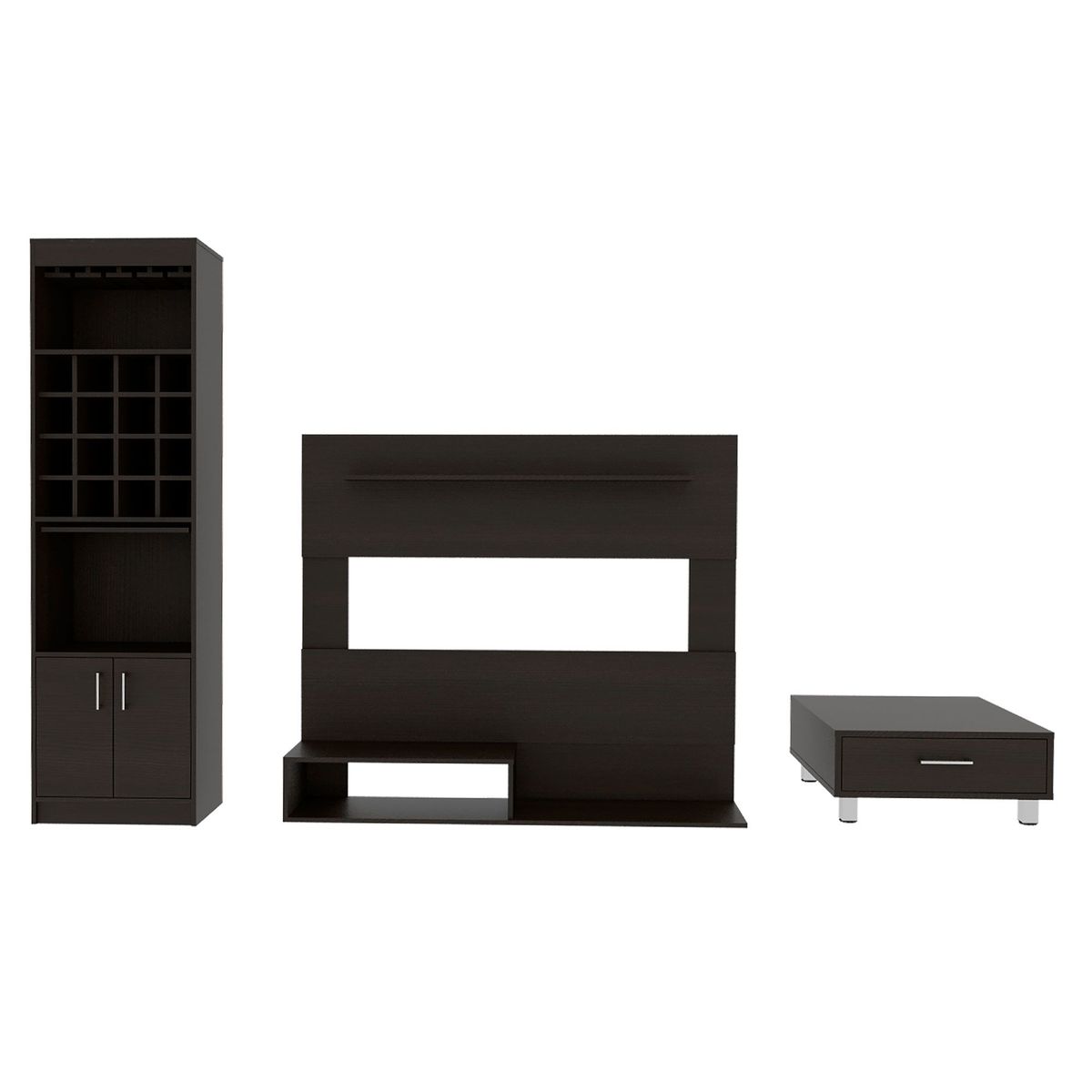 TUHOME - Combo Panel de TV 55" + Bar Kava + Mesa de Centro Beijing