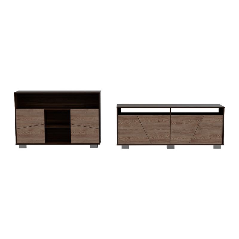 TUHOME - Combo Mesa de TV 70" Fraktal + Mueble Auxiliar