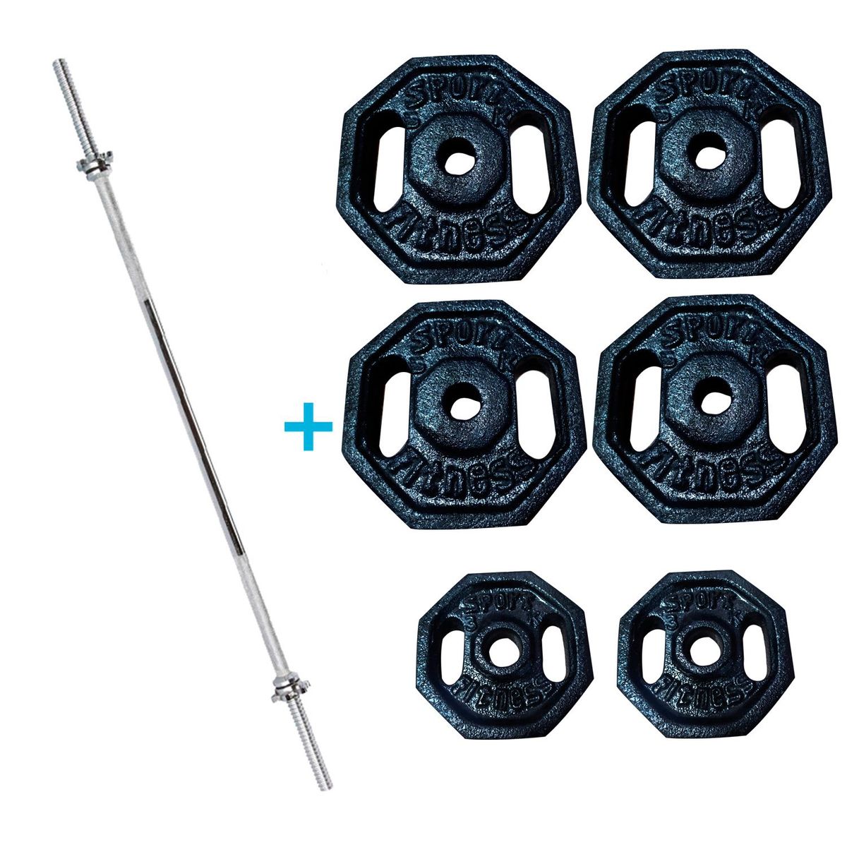 SPORTFITNESS - Pack Pesas 26kg + Barra Recta