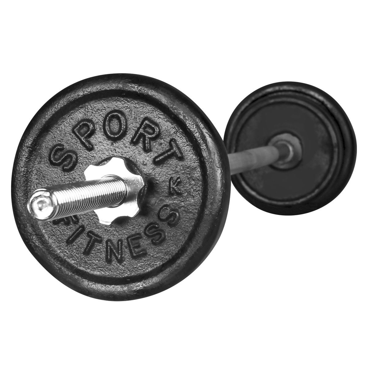 SPORTFITNESS - Pack de Pesas 22kg Redonda + Barra Recta