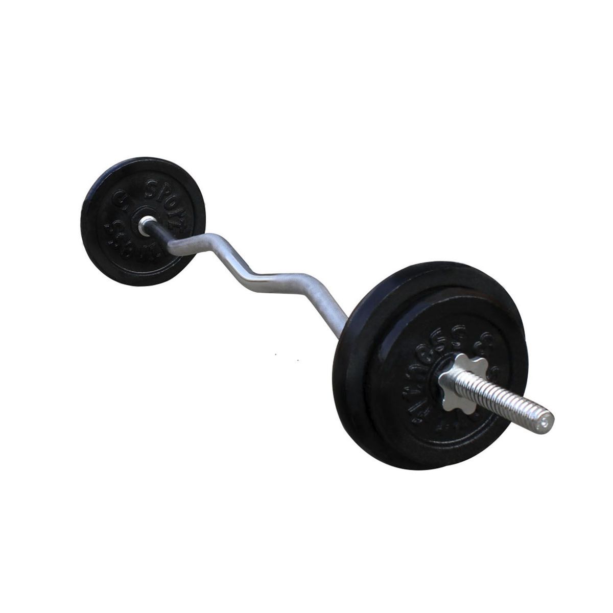 SPORTFITNESS - Pack de Pesas 16kg + Barra Curva