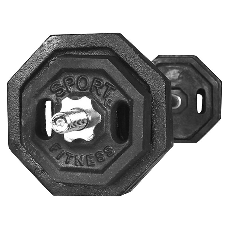 SPORT FITNESS - Pack de Pesas 26kg Hex + Barra Curva
