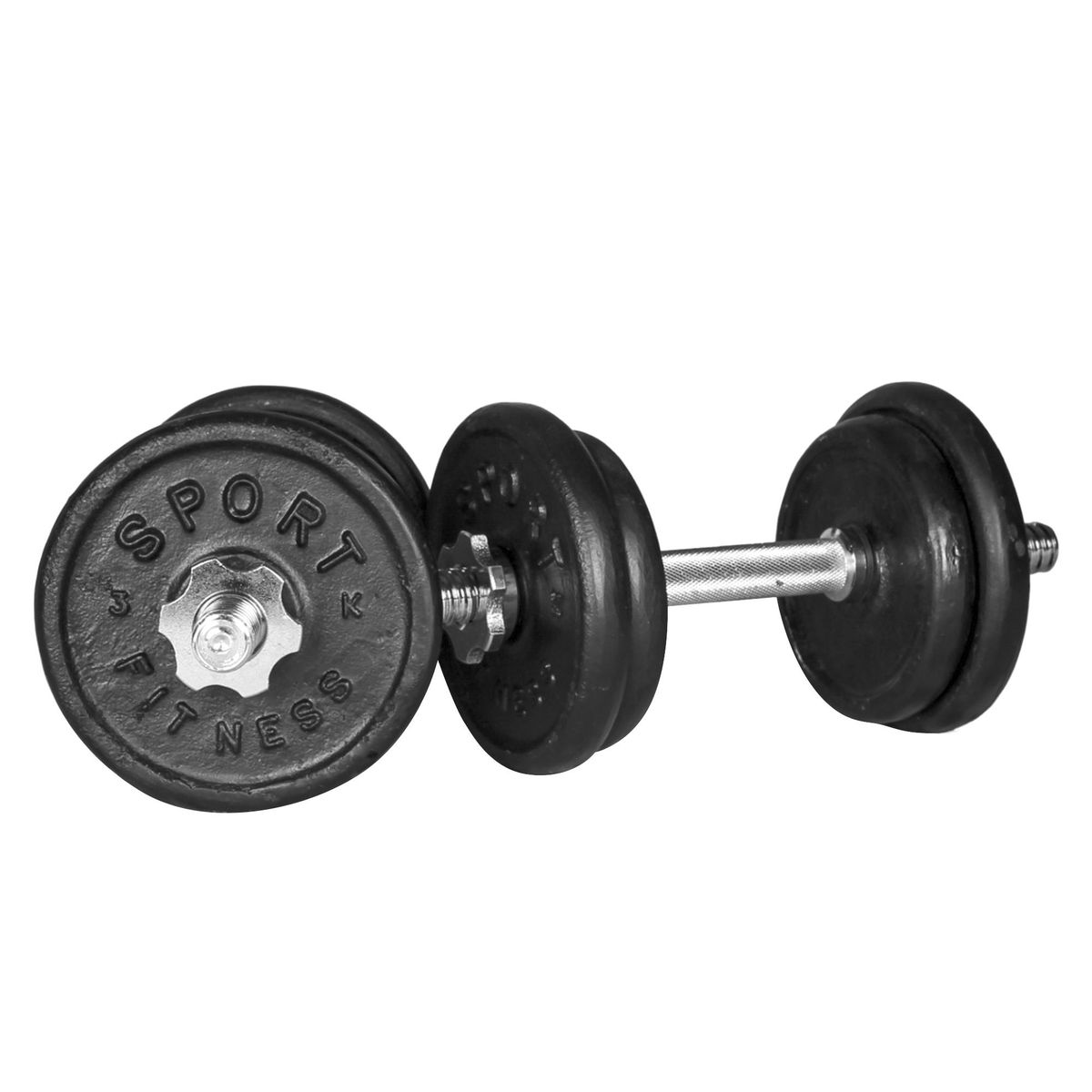 SPORTFITNESS - Set de Pesas Redondas 20kg Mancuerda