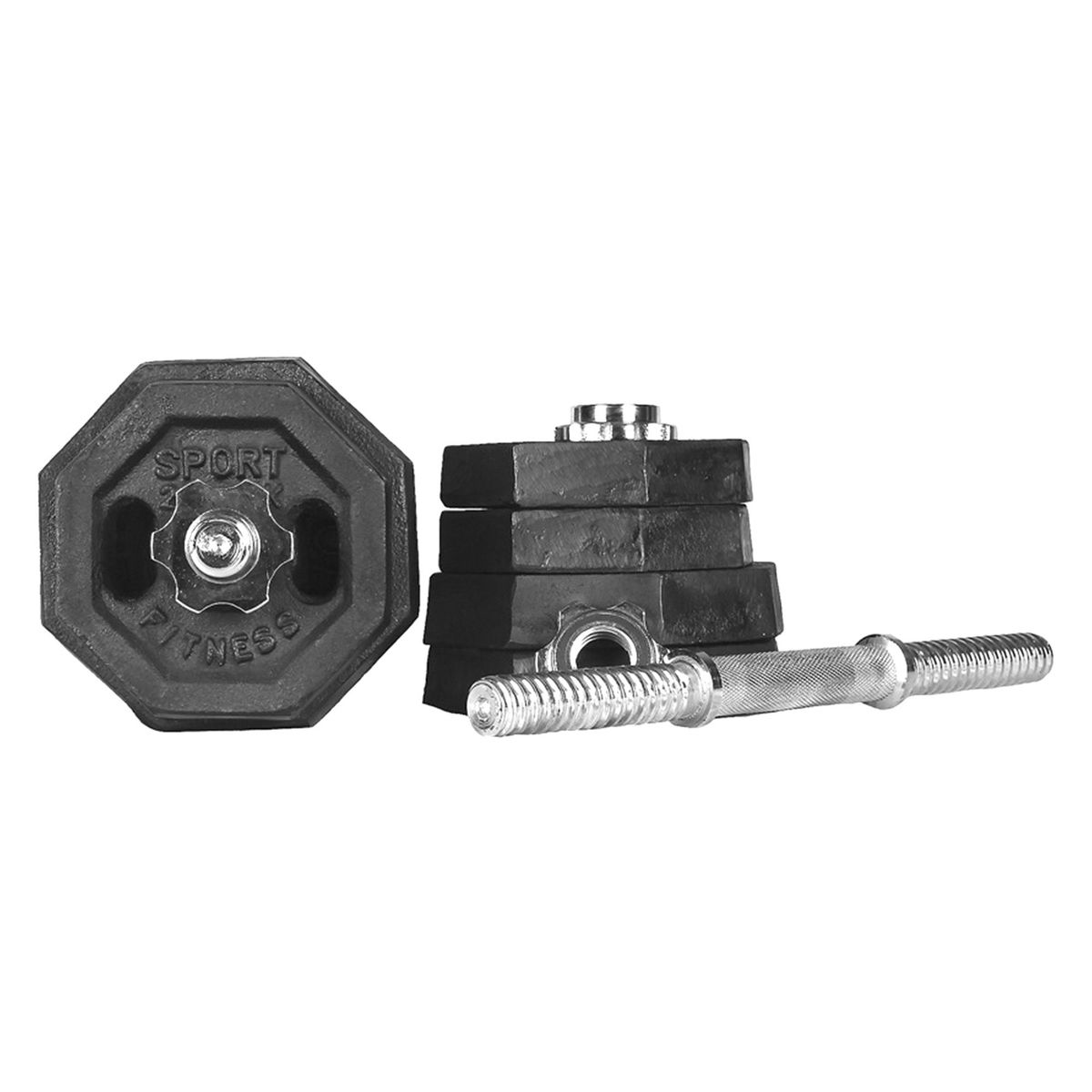 SPORTFITNESS - Set de Pesas Hexagonales Mancuernas Cromadas 20KG