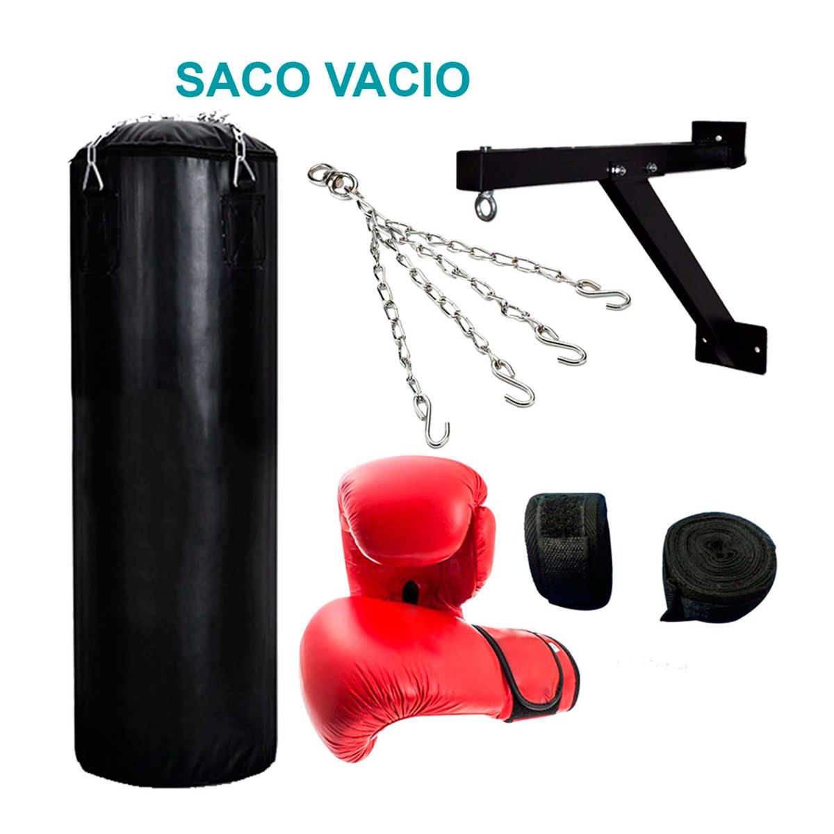 Set Saco Box Vacío 1m con Accesorios, marca SPORTFITNESS - Foto Principal