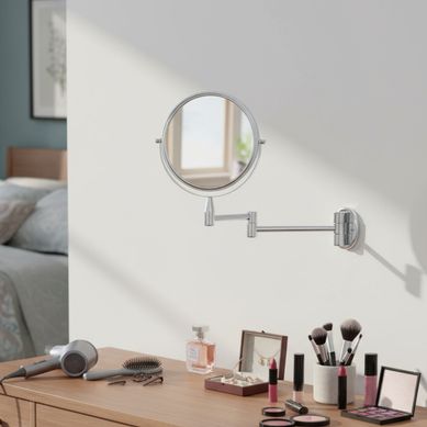 Espejo Cosm�tico Giratorio Metal Cromdo Extensible 17cm
