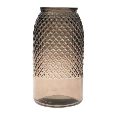Jarr�n Diamante Vidrio Humo 15x28cm
