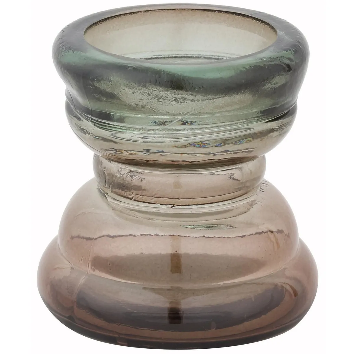 HOMY - Candelabro Decorativo Vidrio Reciclado Verde 12x12cm