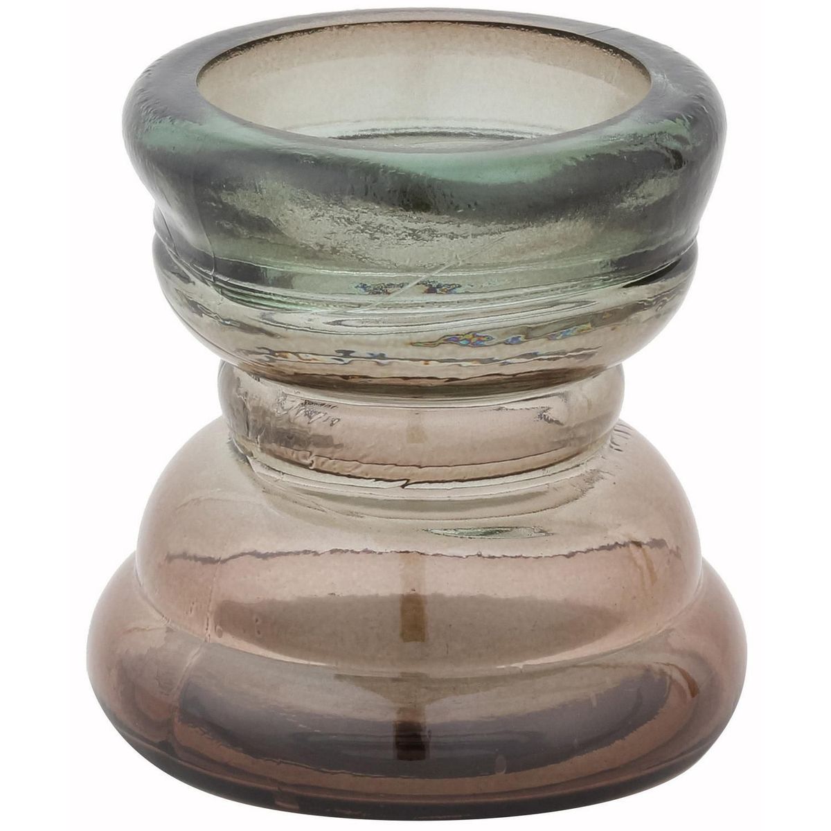 HOMY - Candelabro Decorativo Vidrio Reciclado Verde 12x12cm