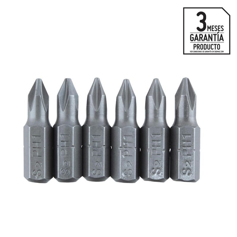 BAUKER - Set 6 Puntas Phillips #1x25mm Bauker