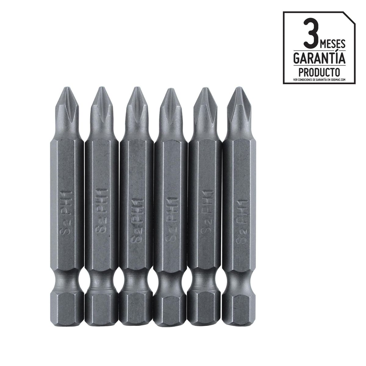 BAUKER - Set 6 Puntas Phillips #1x50mm