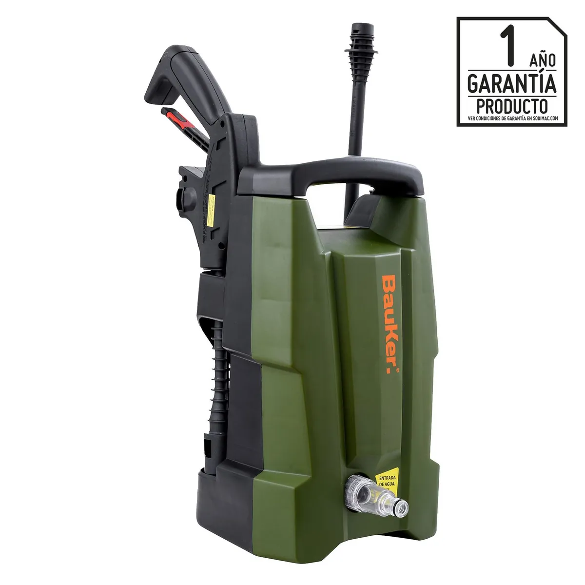 BAUKER - Hidrolavadora Eléctrica Bauker 1500W 110 Bar Smart + Pistola lanza agua + manguera